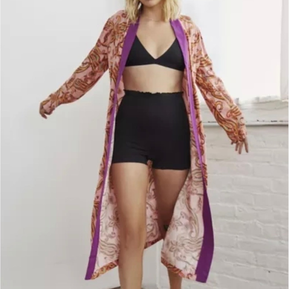 zayn printed satin duster